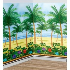 Hawaiian Luau Palm Tree Room Roll Scene Setter 1.2m x 12.1m