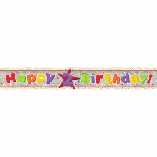 Happy Birthday Happy 2nd Birthday Holographic Banner 2.7m