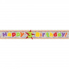 Happy Birthday Happy 3rd Birthday Holographic Banner 2.7m