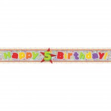 Happy Birthday Happy 5th Birthday Holographic Banner 2.7m