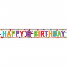 Happy Birthday Happy 6th Birthday Holographic Banner 2.7m