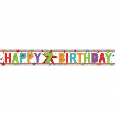 Happy Birthday Happy 7th Birthday Holographic Banner 2.7m