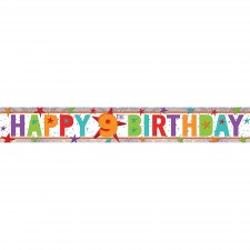 Happy Birthday Happy 9th Birthday Holographic Banner 2.7m