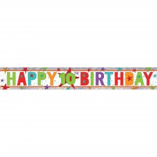 Happy Birthday Happy 10th Birthday Holographic Banner 2.7m