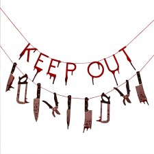 Halloween Keep Out Bad Blood Bunting Banners 2 pk