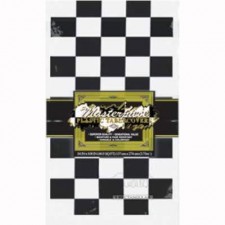 Black & White Checkered Plastic Table Cover 137cm x 274cm