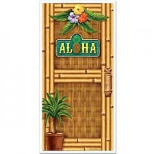 Hawaiian Luau Bamboo Aloha Door Decoration 76cm x 152cm
