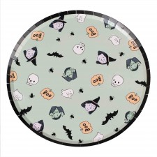 Halloween Vampire & Witch Boo Crew Dinner Plates 8 pk