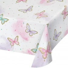 Butterfly Shimmer Paper Table Cover 54in x 102in