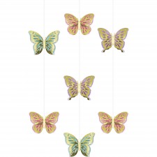 Butterfly Shimmer Cutouts with Honeycomb Hanging Decorations 3 pk