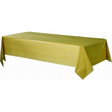 Gold Sparkle Rectangular Plastic Table Cover 1.37m x 2.74m