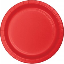 Classic Red Round Dinner Plates 23cm 24 pk