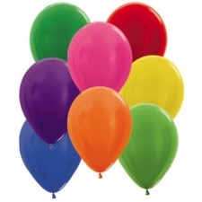 Metallic Multi Coloured Teardrop Latex Balloons 30cm 100 pk