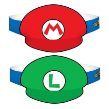 Super Mario Party Hats 8 pk