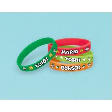 Super Mario Rubber Bracelets Favours 6 pk
