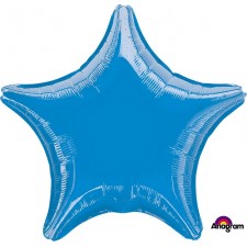 Metallic Blue Star Shaped Balloon 45cm