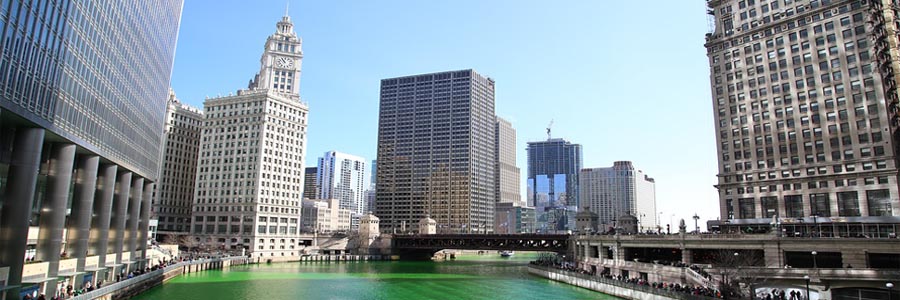 Chicago river in green
